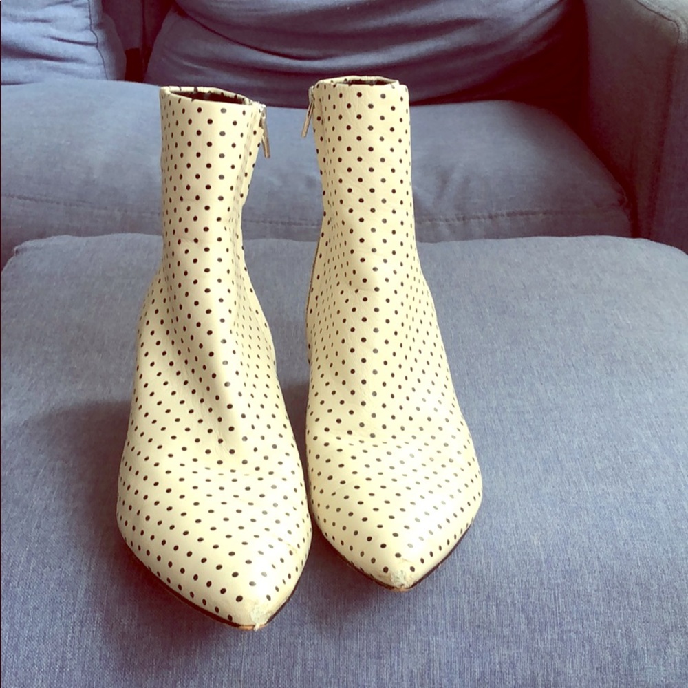 Dolce Vita polka dot white bootie!